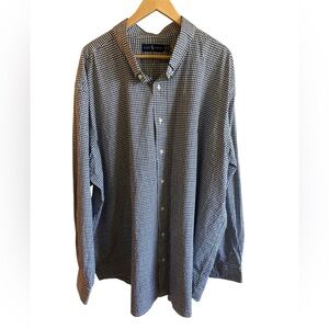 Ralph Lauren Men’s Checkered Blue Collar Casual Button Down Dress Shirt, 4XL Big